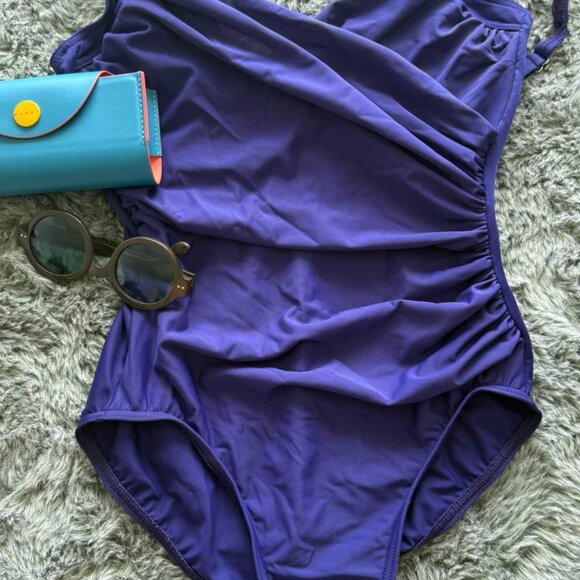 Miraclesuit One Piece Swimsuit Size 12 | Shaping Tummy Control Purple Ruched Dra - Picture 9 of 9